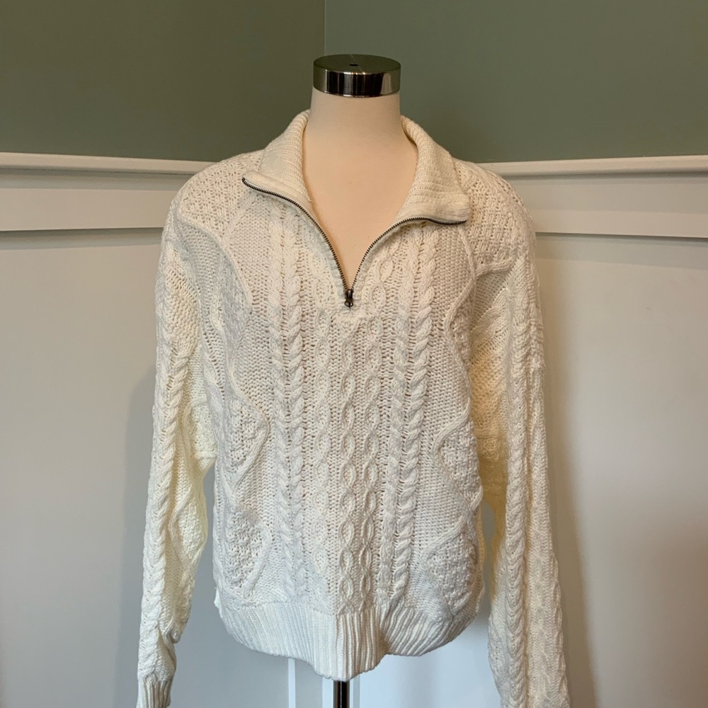 Cozy White Cable Knit Sweater